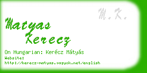 matyas kerecz business card