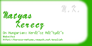 matyas kerecz business card